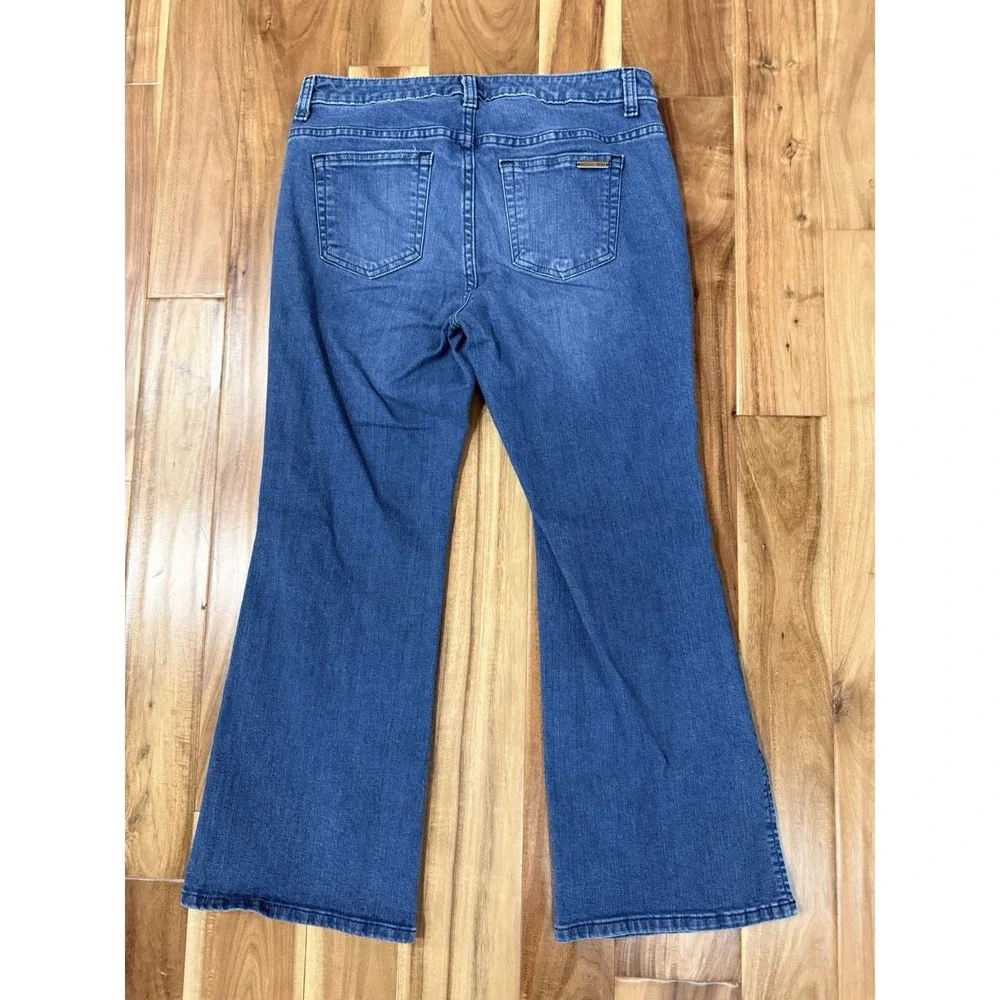 Michael Kors‎ Jeans Women Size 4 Blue Stretch Denim Dark Wash Flare Split Leg